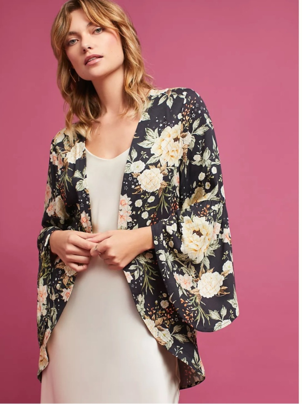 FARM Rio Bell Sleeve Floral Kimono One Size
